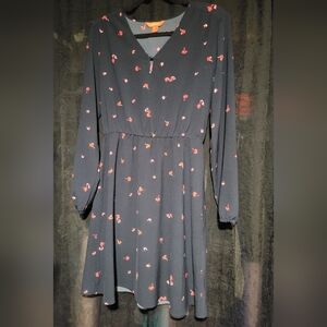Joe Fresh Floral Print Long Sleeve Dress